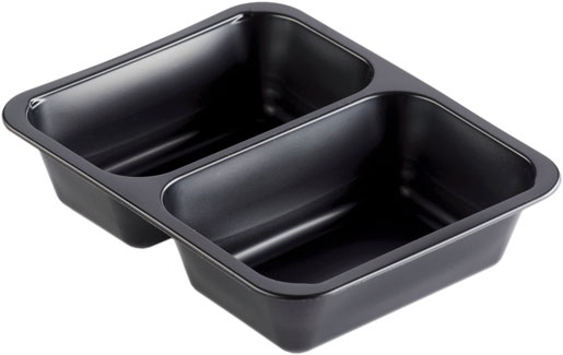 160064 Pojemnik Caterline 227 x 178 x 50 mm Czarny 2-Komory