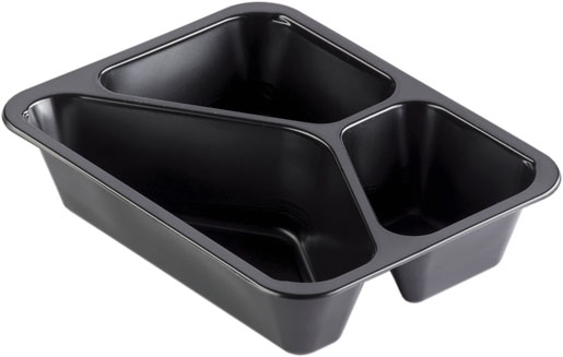 160065 Pojemnik Caterline 227 x 178 x 50 mm Czarny 3-Komory